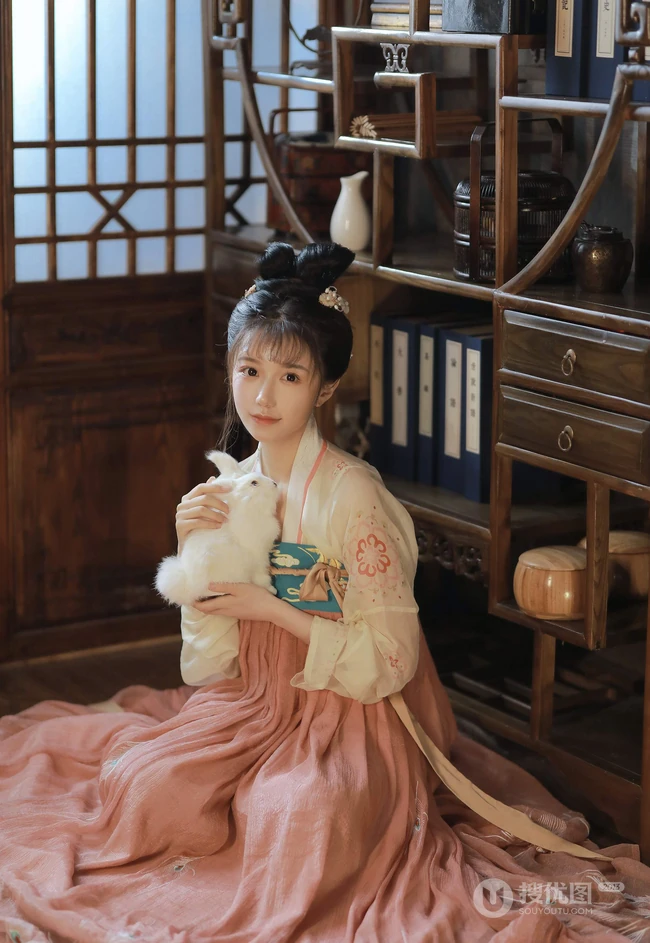 古装发髻，汉服打扮少女萌妹温婉娇滴滴可人复古写真照片