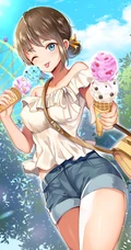 令人眼前一亮的女生夏日单品，热裤着装的动漫少女高清优美图片