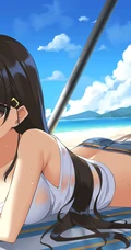令人眼前一亮的女生夏日单品，热裤着装的动漫少女高清优美图片