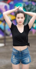 没有太多装饰，泰国清新气质素颜女生简单夏日穿搭街拍生活照片图集