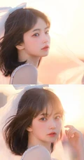 气质甜美短发婚纱蕾丝装少女仙气飘飘超美户外花草地写真图片