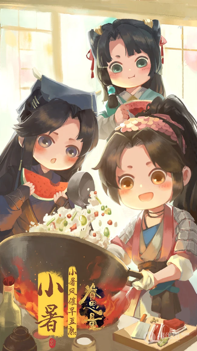 二十四节气图片，国漫古风动画《眷思量》可爱全套卡通动漫人物节气图片