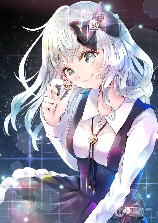 漂亮的美甲，做着不同美甲的动漫少女精选高清可爱图片