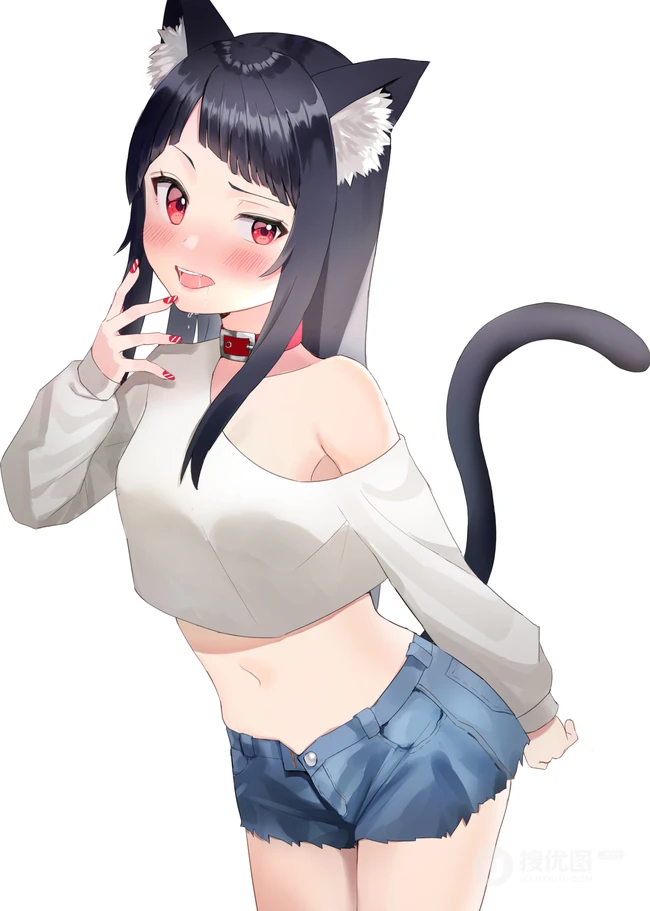 漂亮的美甲，做着不同美甲的动漫少女精选高清可爱图片