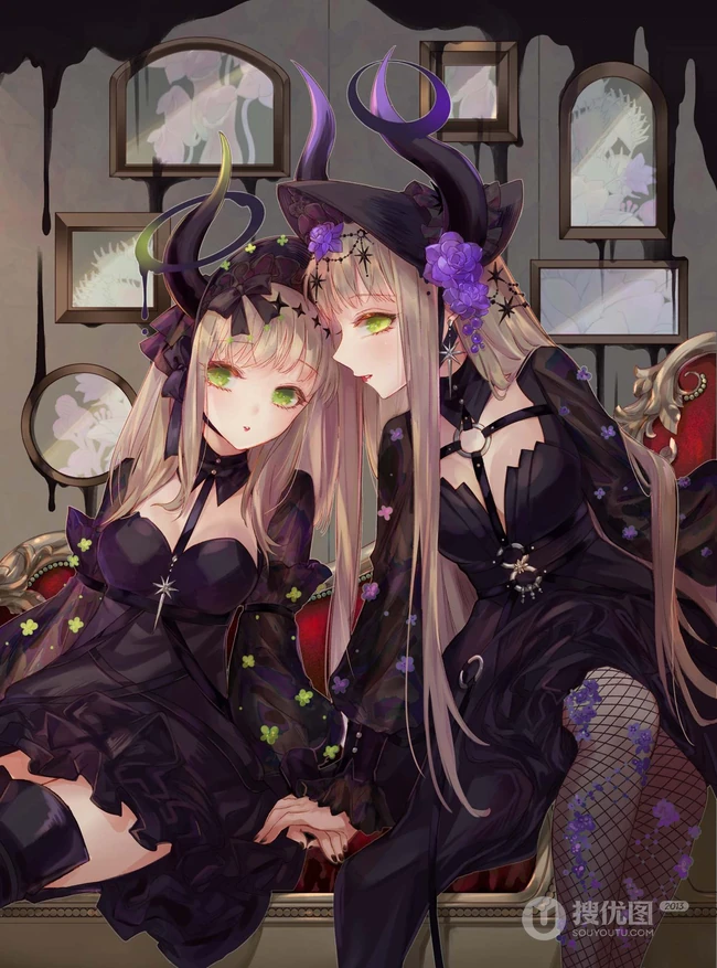 魔法少女图片，戴着魔法帽 不同风格的动漫魔法少女高清插画图片