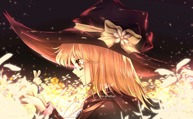 魔法少女图片，戴着魔法帽 不同风格的动漫魔法少女高清插画图片