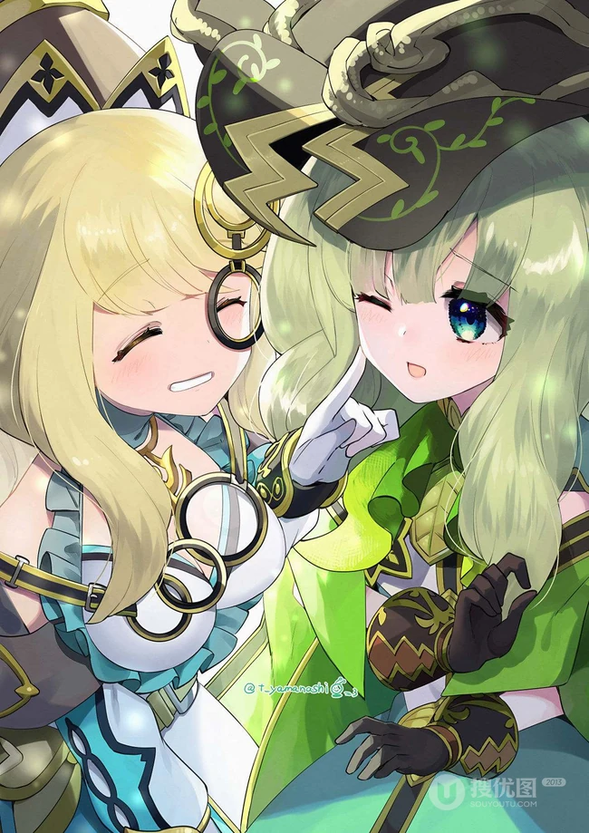 魔法少女图片，戴着魔法帽 不同风格的动漫魔法少女高清插画图片