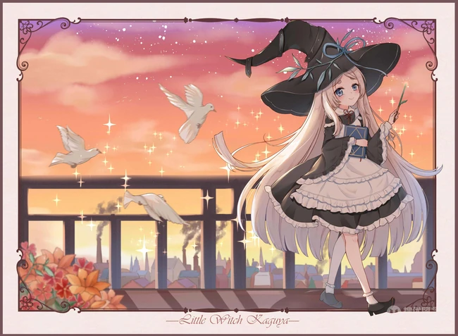 魔法少女图片，戴着魔法帽 不同风格的动漫魔法少女高清插画图片