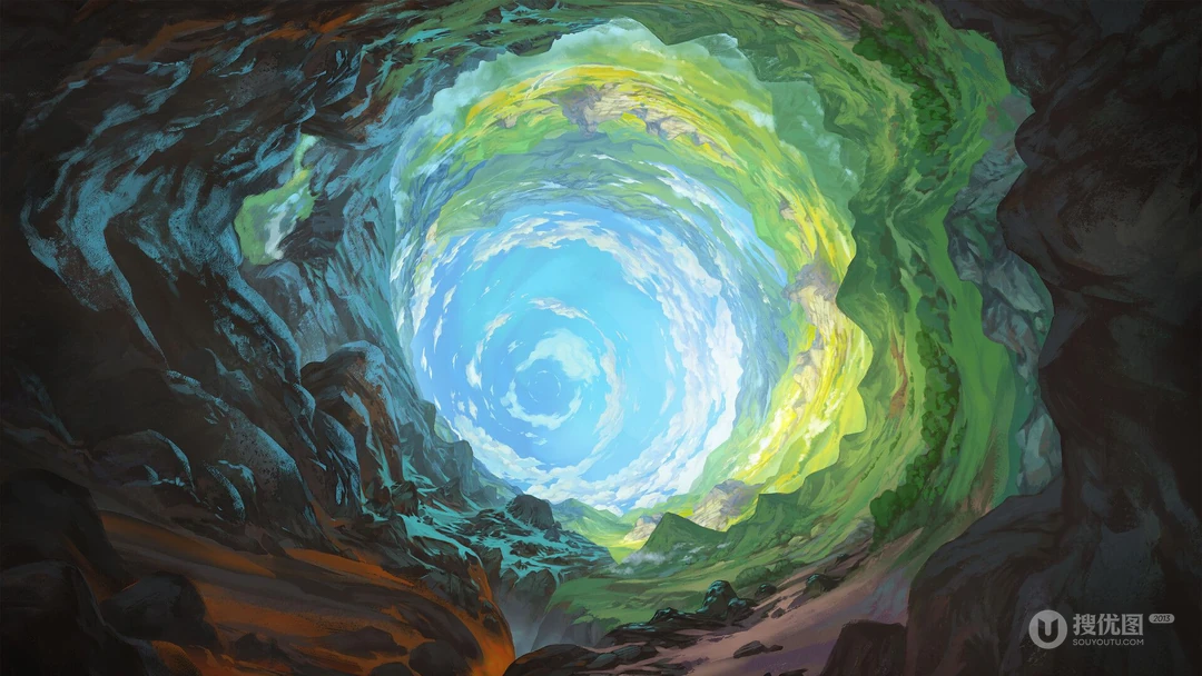 旋涡，深渊，传送门，玄幻科幻场景插画壁纸图片