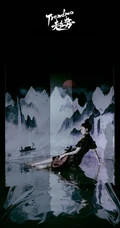 张月清冷悠扬古装水墨风格写真大片，尽情展现东方美人风情