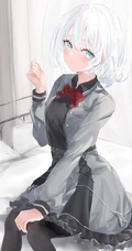 白色短发女仆装，学生装动漫少女 《侦探已经死了》人物希耶斯塔高清插画作品图集