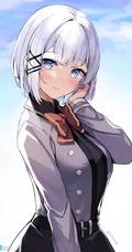 白色短发女仆装，学生装动漫少女 《侦探已经死了》人物希耶斯塔高清插画作品图集