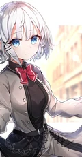 白色短发女仆装，学生装动漫少女 《侦探已经死了》人物希耶斯塔高清插画作品图集