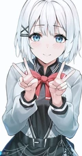 白色短发女仆装，学生装动漫少女 《侦探已经死了》人物希耶斯塔高清插画作品图集