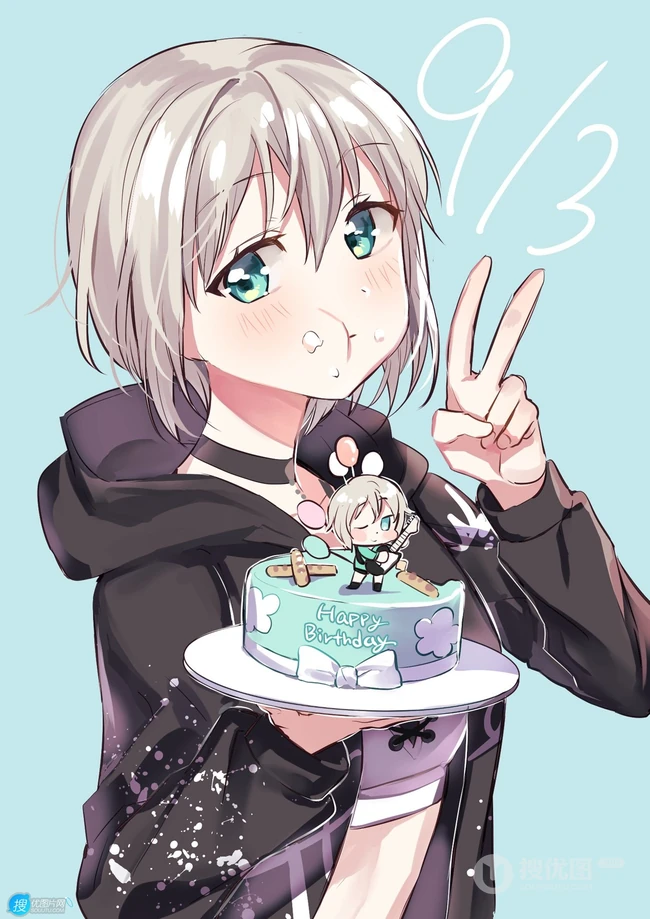 对乐器超喜欢执着的二次元少女《BanG Dream!》人物青叶摩卡高清插画图集