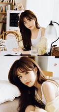 漂亮可人，美丽大方韩系女生小姐姐白背心牛仔短裤居家写真图集