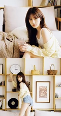 漂亮可人，美丽大方韩系女生小姐姐白背心牛仔短裤居家写真图集