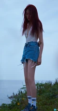 关晓彤性感清爽牛仔短裤穿搭户外唯美写真手机壁纸图片