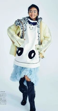 木村光希个性艺术感眼妆搭配时尚复古服饰等写真杂志图片