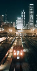 万家灯火灿烂的城市夜景，以及标建筑物唯美高清手机壁纸图片