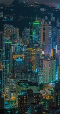 万家灯火灿烂的城市夜景，以及标建筑物唯美高清手机壁纸图片
