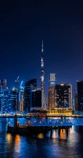 万家灯火灿烂的城市夜景，以及标建筑物唯美高清手机壁纸图片