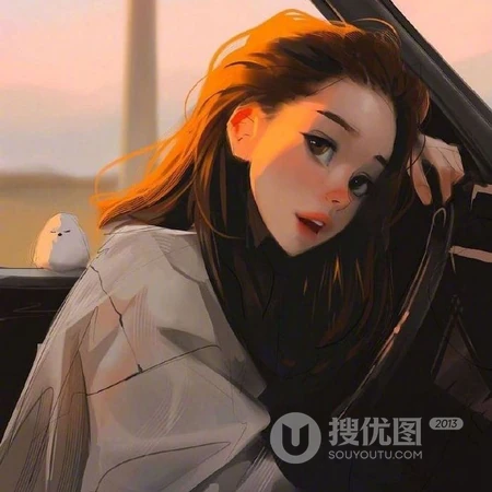 大方且有气质的动漫女生ins高级质感插画头像，沉默胜于雄辩，对自己的话语负责