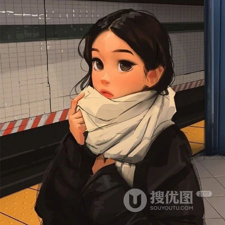 大方且有气质的动漫女生ins高级质感插画头像，沉默胜于雄辩，对自己的话语负责