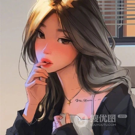 大方且有气质的动漫女生ins高级质感插画头像，沉默胜于雄辩，对自己的话语负责