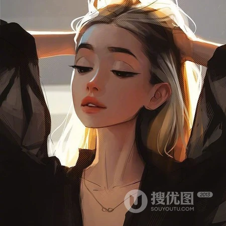 大方且有气质的动漫女生ins高级质感插画头像，沉默胜于雄辩，对自己的话语负责