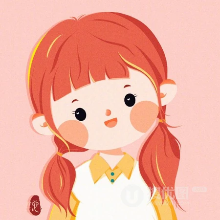 圆圆脸蛋超可爱的手绘小女孩插画头像图片，能让一个女孩成长的从来不是什么鸡汤