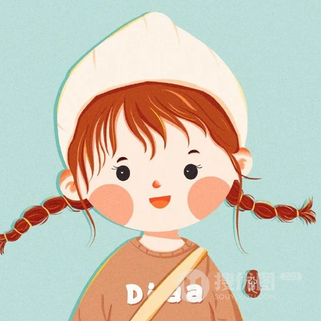 圆圆脸蛋超可爱的手绘小女孩插画头像图片，能让一个女孩成长的从来不是什么鸡汤