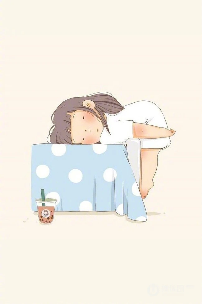 慢热，沉默，喜欢独处宅在家的可爱小胖妞，胖女孩生活点滴手绘插画图片 第6张
