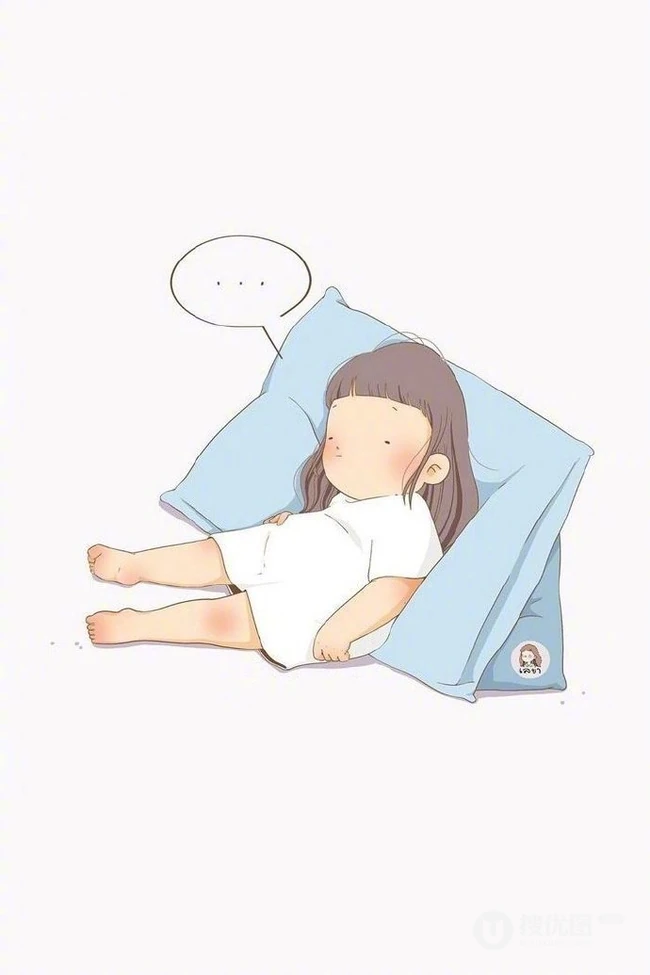 慢热，沉默，喜欢独处宅在家的可爱小胖妞，胖女孩生活点滴手绘插画图片 第2张