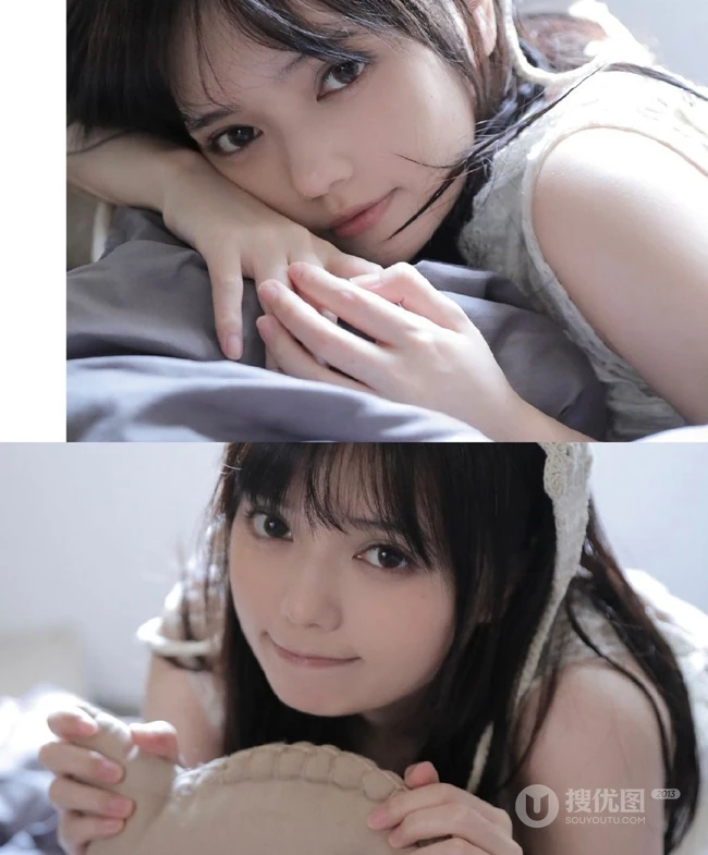 仙女气质满满的甜美可爱白裙少女居家慵懒午后时光写真图片