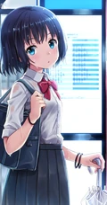 JK制服短裙动漫少女高清插画图片，日本画师日向あずり作品欣赏