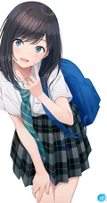 JK制服短裙动漫少女高清插画图片，日本画师日向あずり作品欣赏