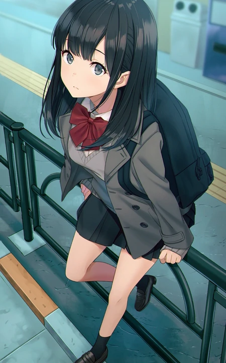 JK制服短裙动漫少女高清插画图片，日本画师日向あずり作品欣赏