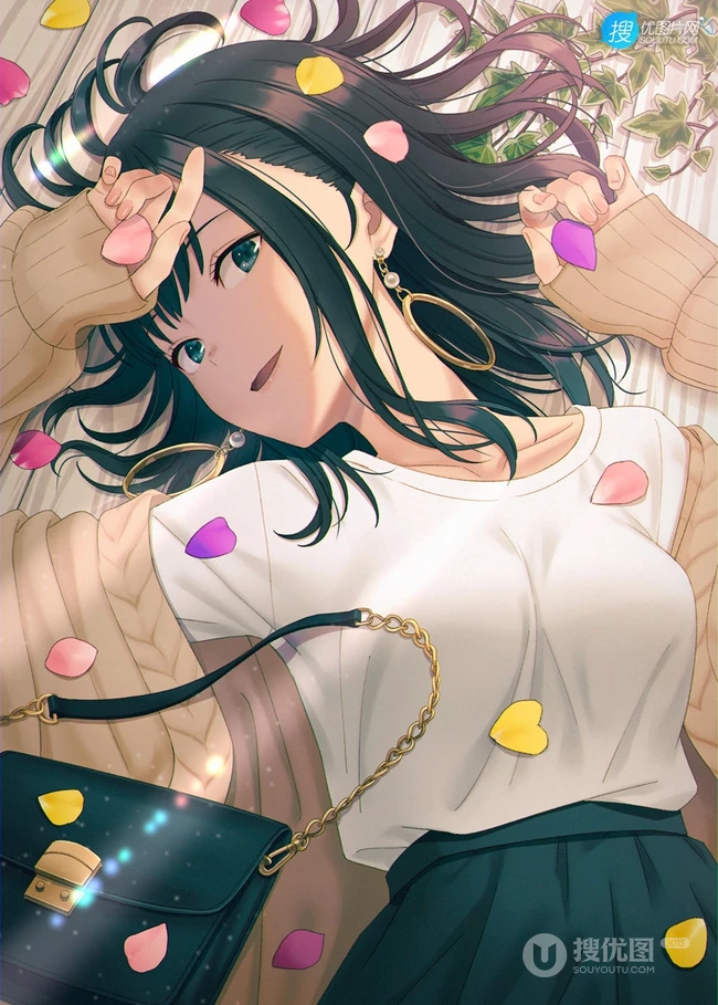 JK制服短裙动漫少女高清插画图片，日本画师日向あずり作品欣赏