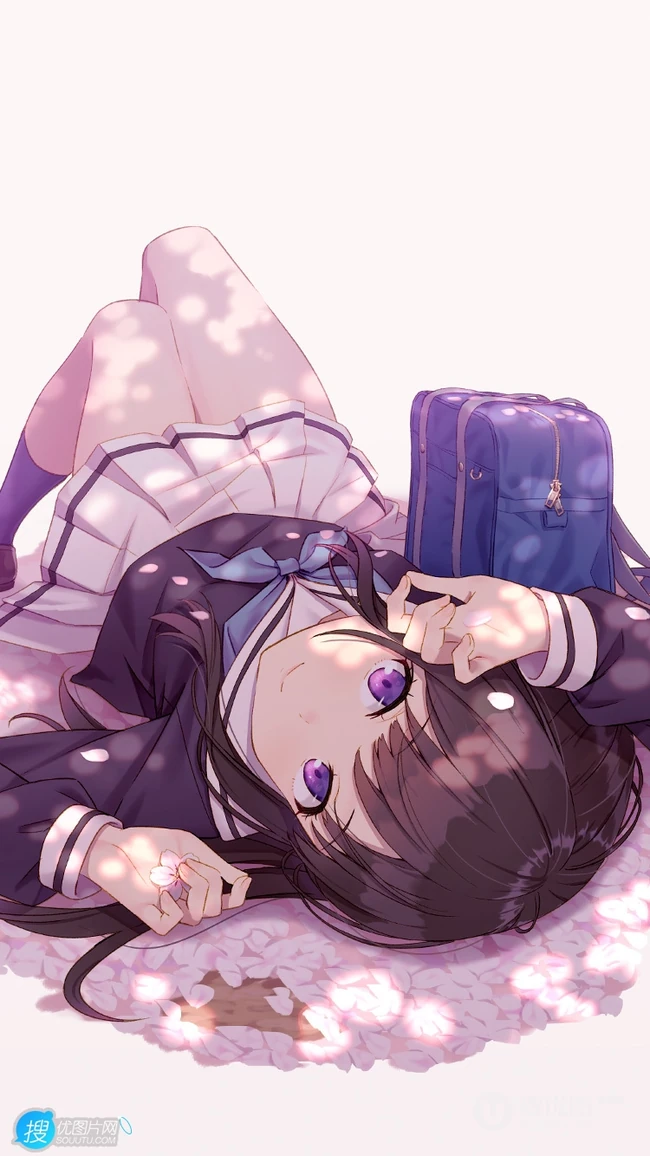 JK制服短裙动漫少女高清插画图片，日本画师日向あずり作品欣赏