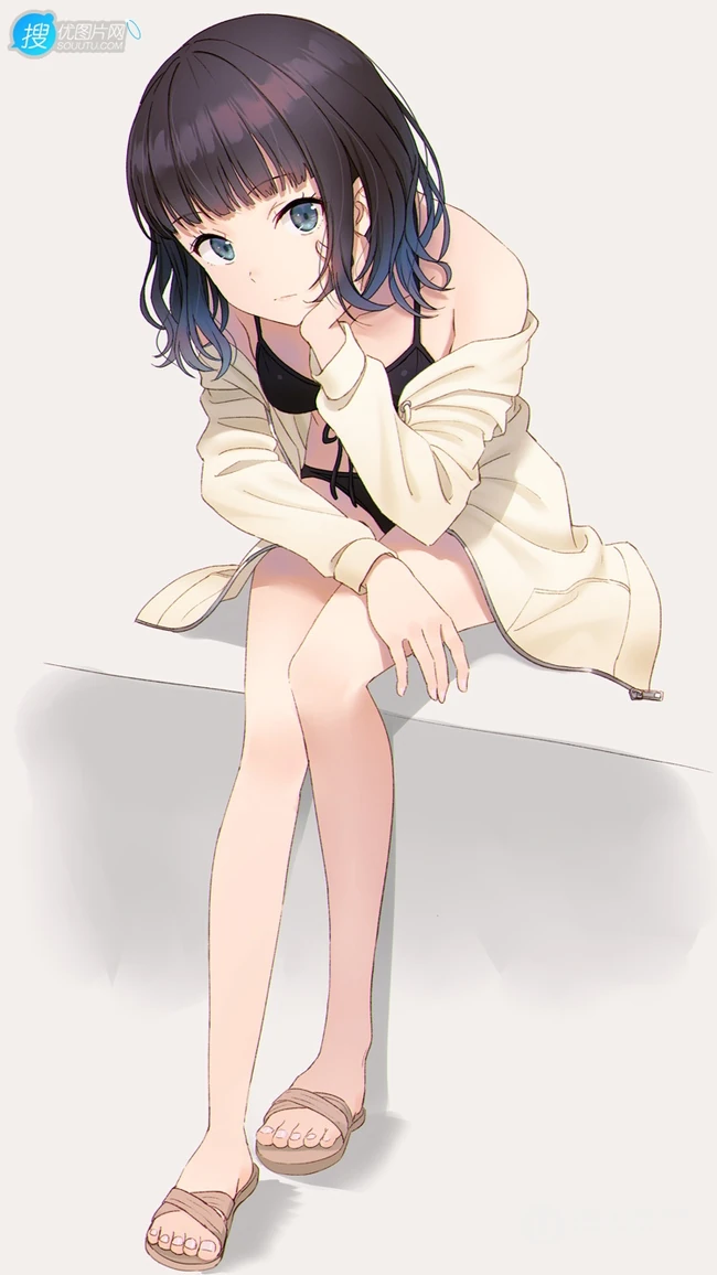 JK制服短裙动漫少女高清插画图片，日本画师日向あずり作品欣赏