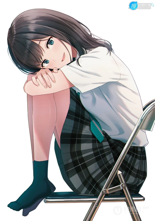JK制服短裙动漫少女高清插画图片，日本画师日向あずり作品欣赏