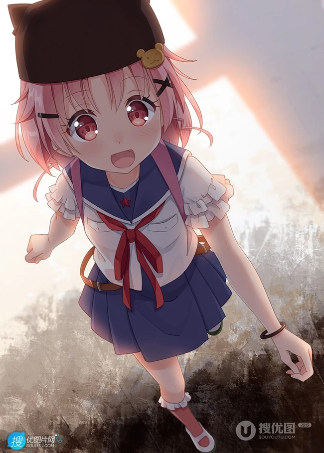 JK制服短裙动漫少女高清插画图片，日本画师日向あずり作品欣赏