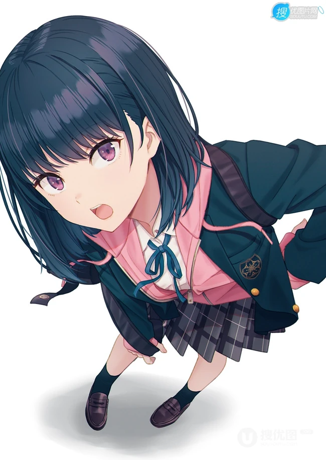 JK制服短裙动漫少女高清插画图片，日本画师日向あずり作品欣赏