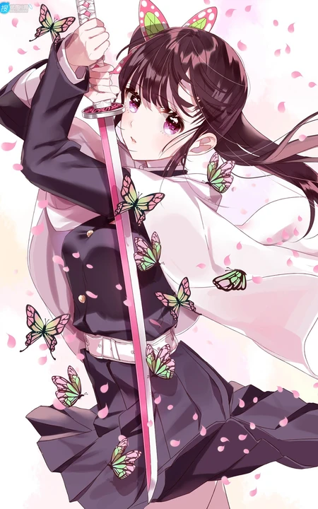 才能出众，沉默寡言，日本漫画《鬼灭之刃》栗花落香奈乎高清插画图片欣赏
