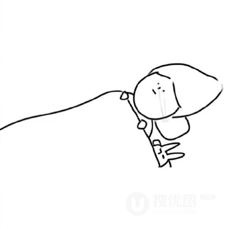 流泪的中年短发女人简笔画头像微信图片，除了生病以外的痛苦都是矫情