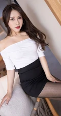 气质优雅气质女生徐安安精选都市OL制服短裙网袜黑白搭高清吸睛图片