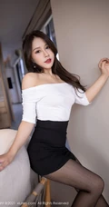 气质优雅气质女生徐安安精选都市OL制服短裙网袜黑白搭高清吸睛图片