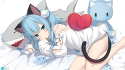 赖床的可爱动漫猫耳朵萝莉少女猫羽雫高清桌面壁纸图片