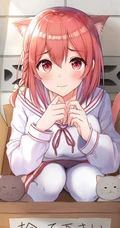 短红发，内向怕羞 动漫《租借女友》少女人物樱泽墨高清插画图片欣赏